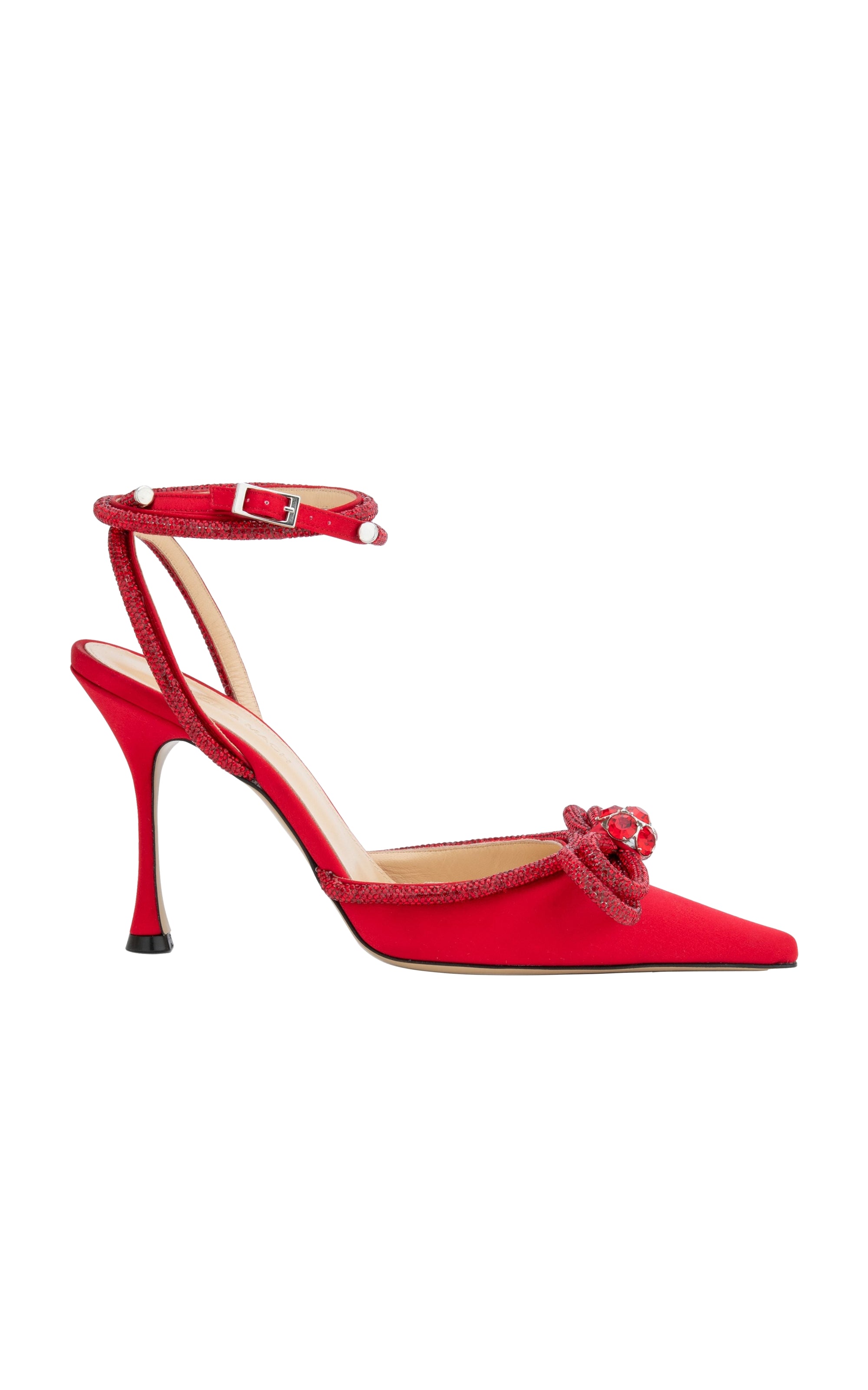 Double Bow 100 silk pumps - Red