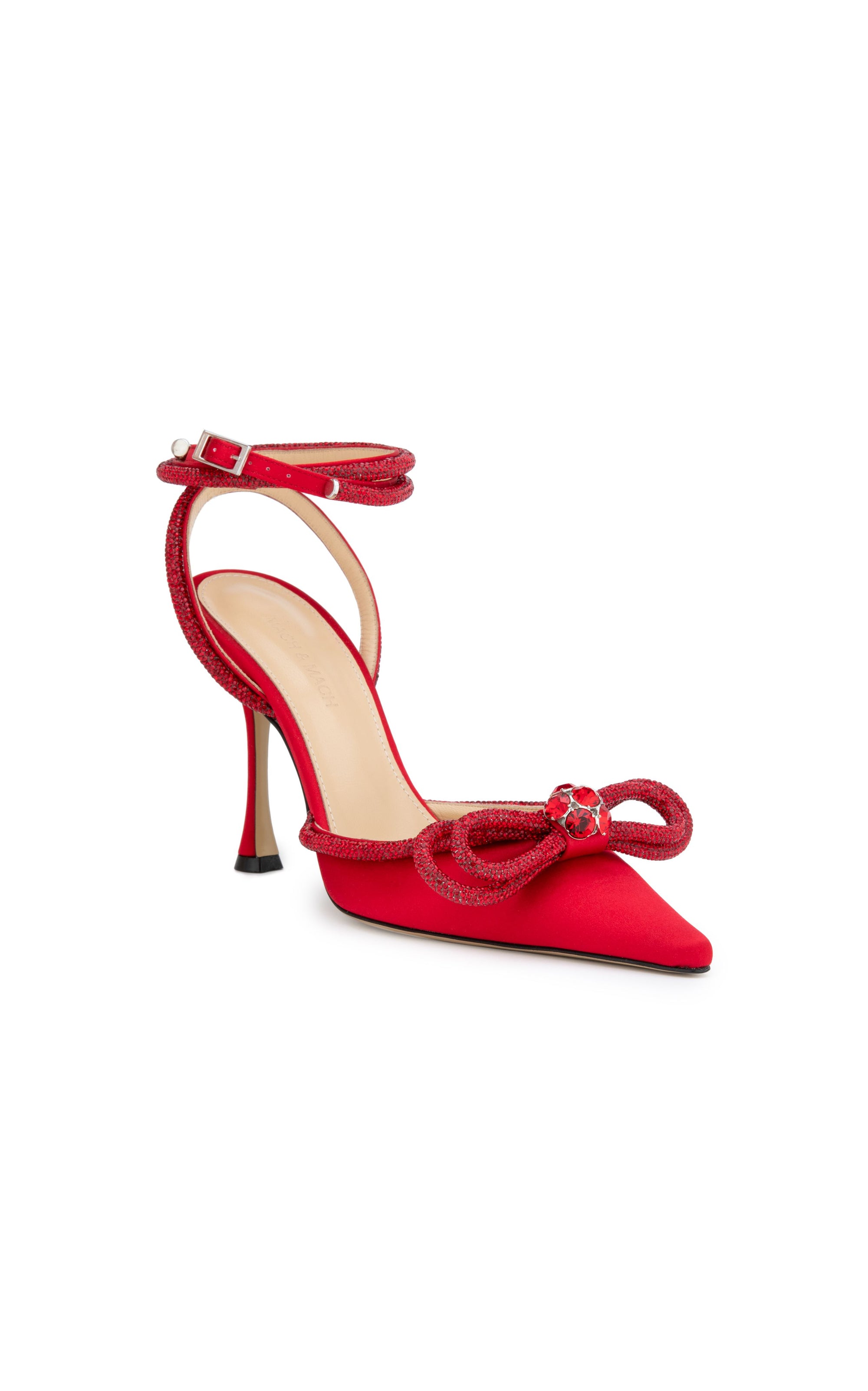 Double Bow 100 silk pumps - Red