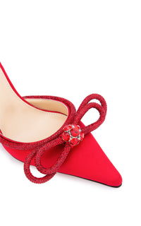 Double Bow 100 silk pumps - Red