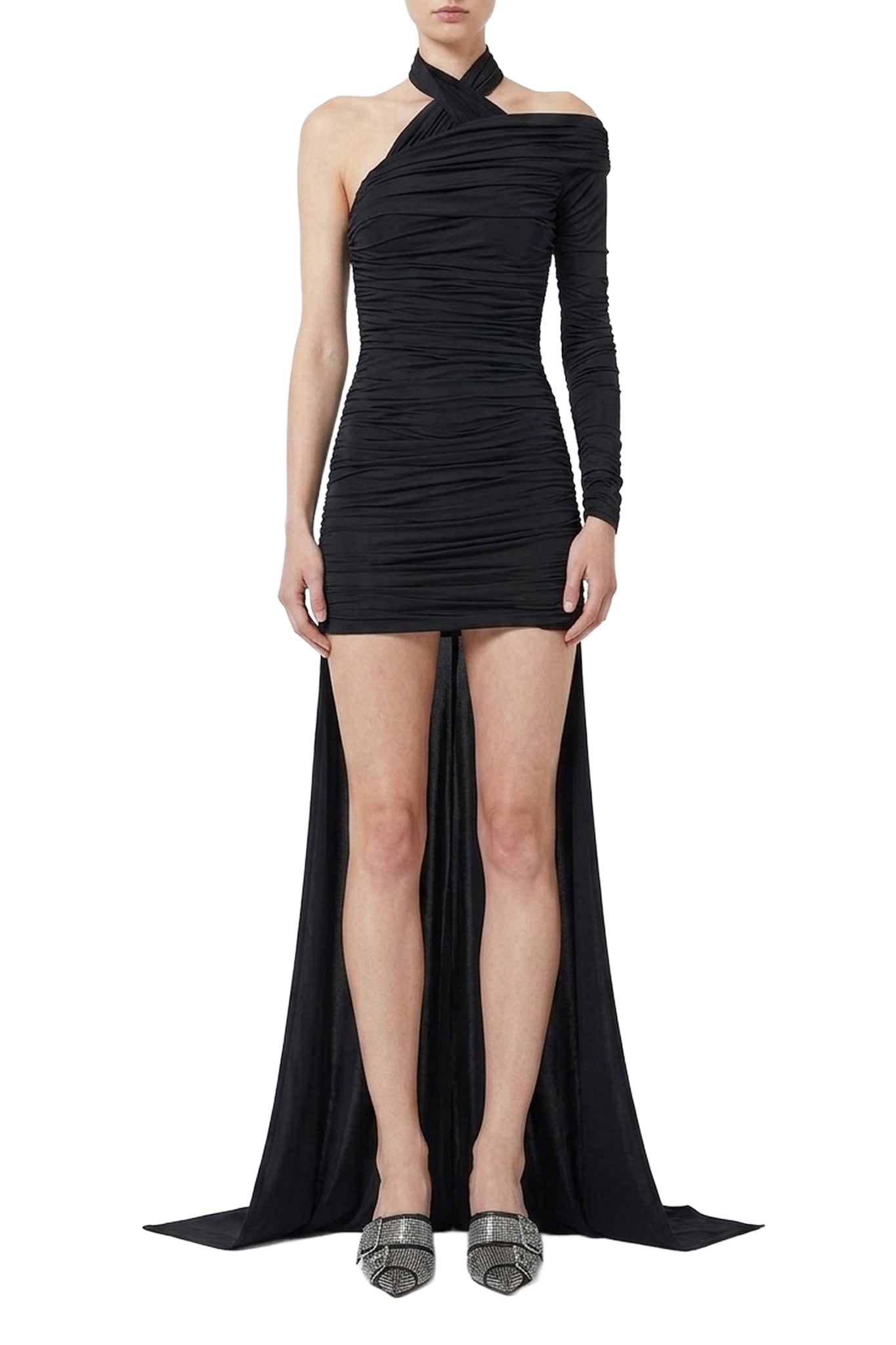 Robe mini à traîne - Black