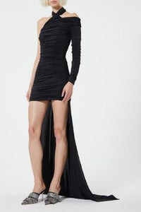 Robe mini à traîne - Black