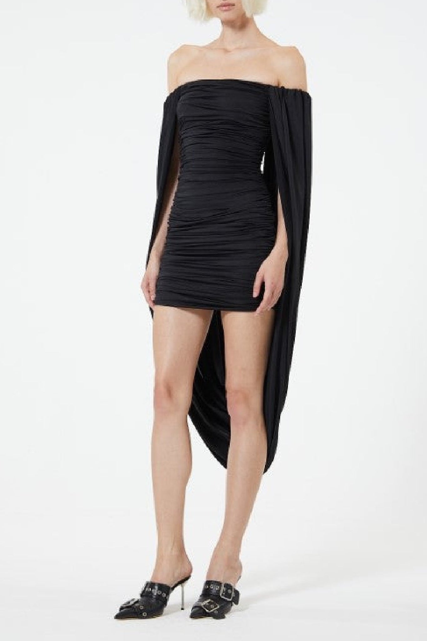 Robe mini avec cape - Black