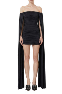 Robe mini avec cape - Black