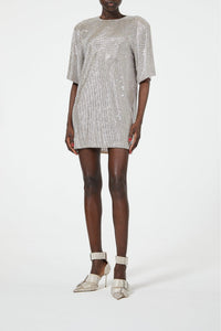 Robe T-shirt boxy ornée de strass - Crystal