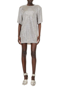 Robe T-shirt boxy ornée de strass - Crystal