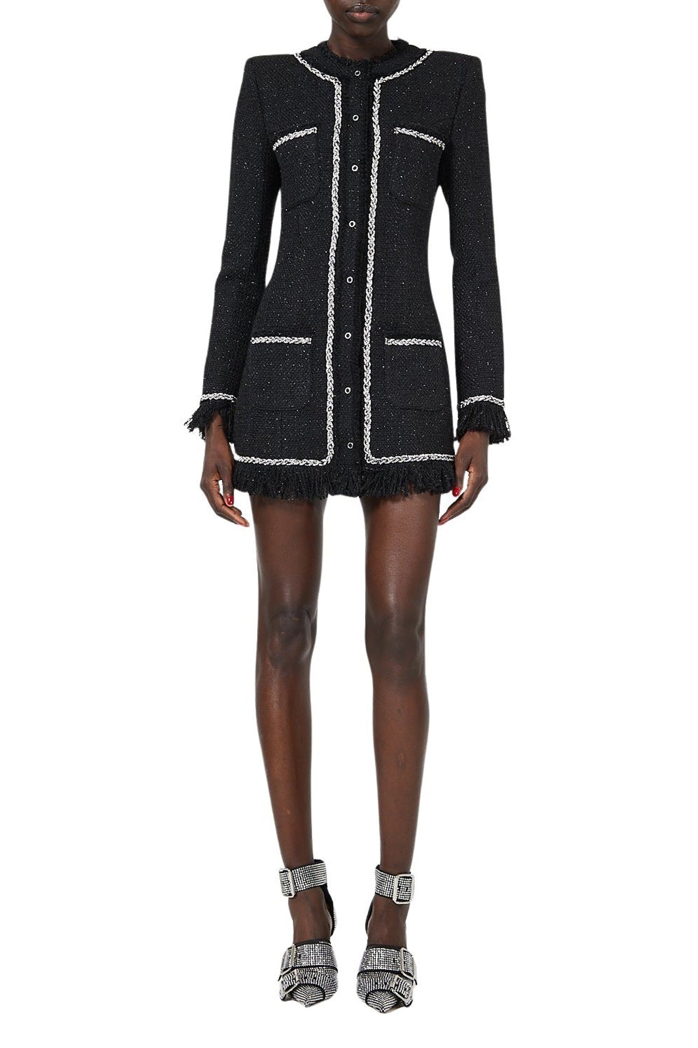 Robe blazer effet tweed - Black