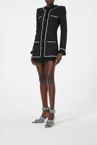 Robe blazer effet tweed - Black