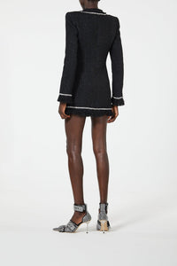 Robe blazer effet tweed - Black