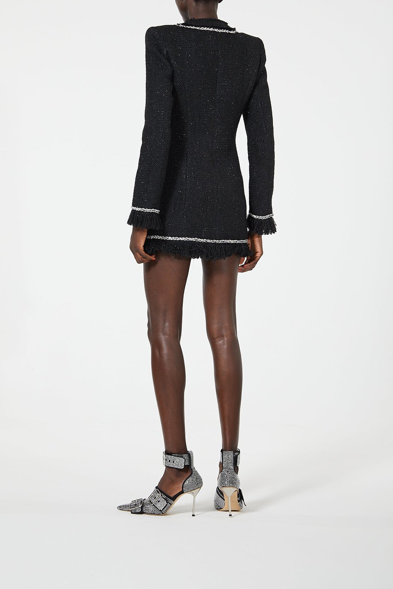 Robe blazer effet tweed - Black
