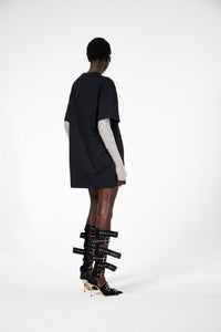 RECOLO GRIS /// Robe avec gants à strass - Gray