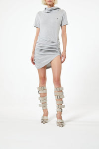 Robe T-shirt mini asymétrique - Grey