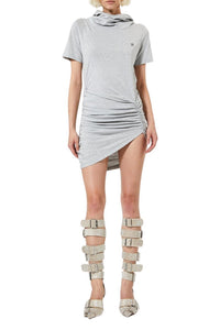 Robe T-shirt mini asymétrique - Grey