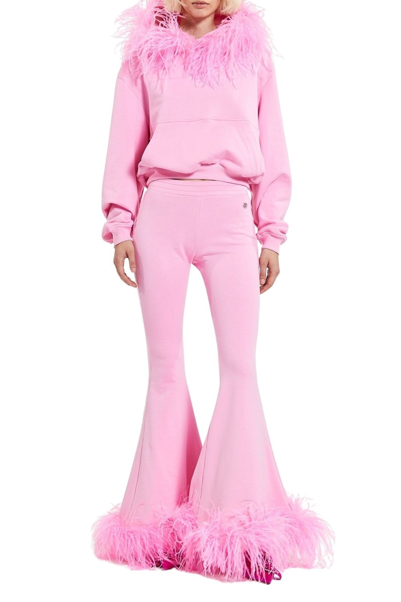 Sweat-shirt avec détails en plumes - Pink