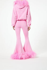 Sweat-shirt avec détails en plumes - Pink