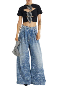 Jean oversize effet délavé - Blue