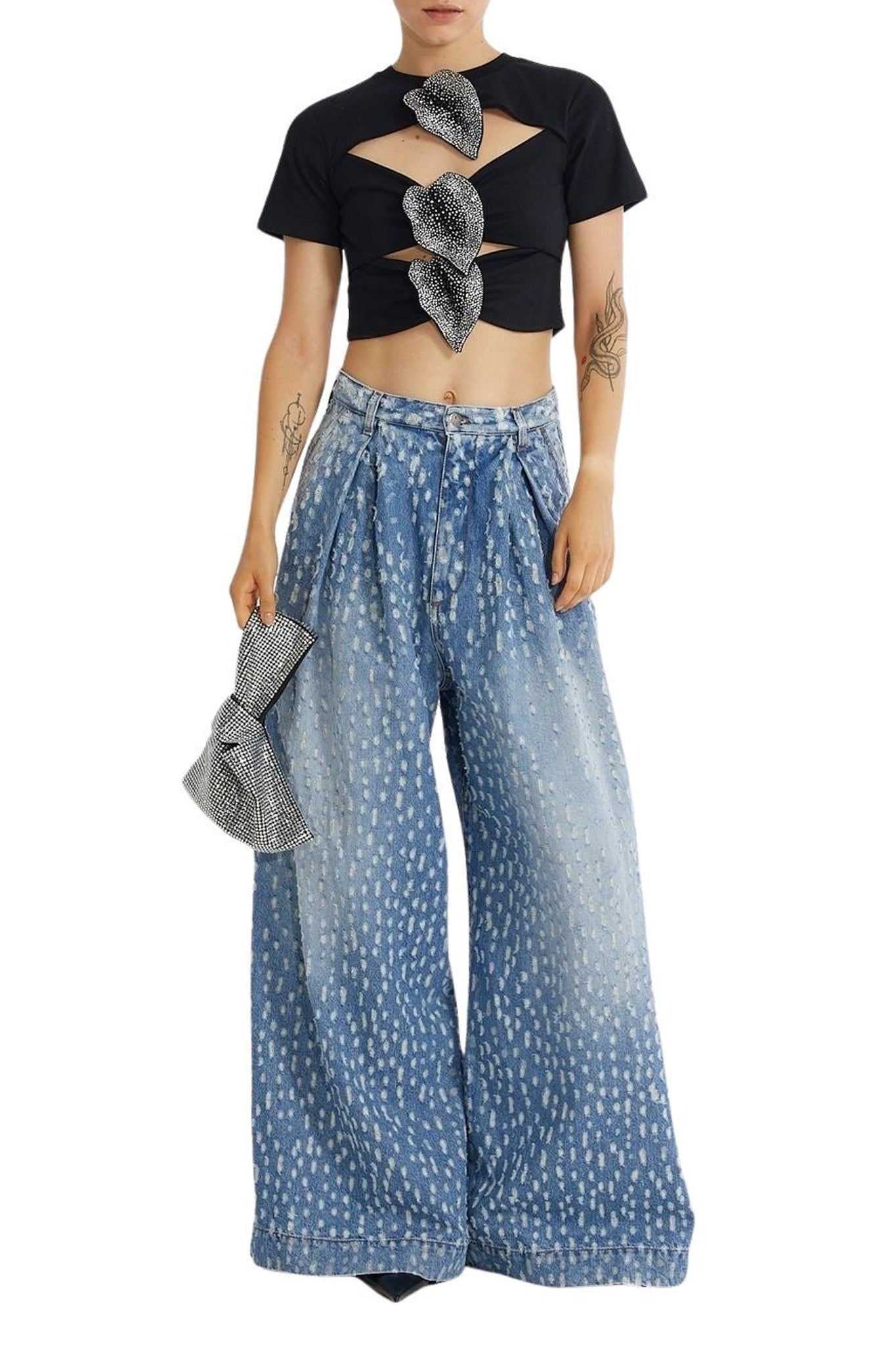 Jean oversize effet délavé - Blue