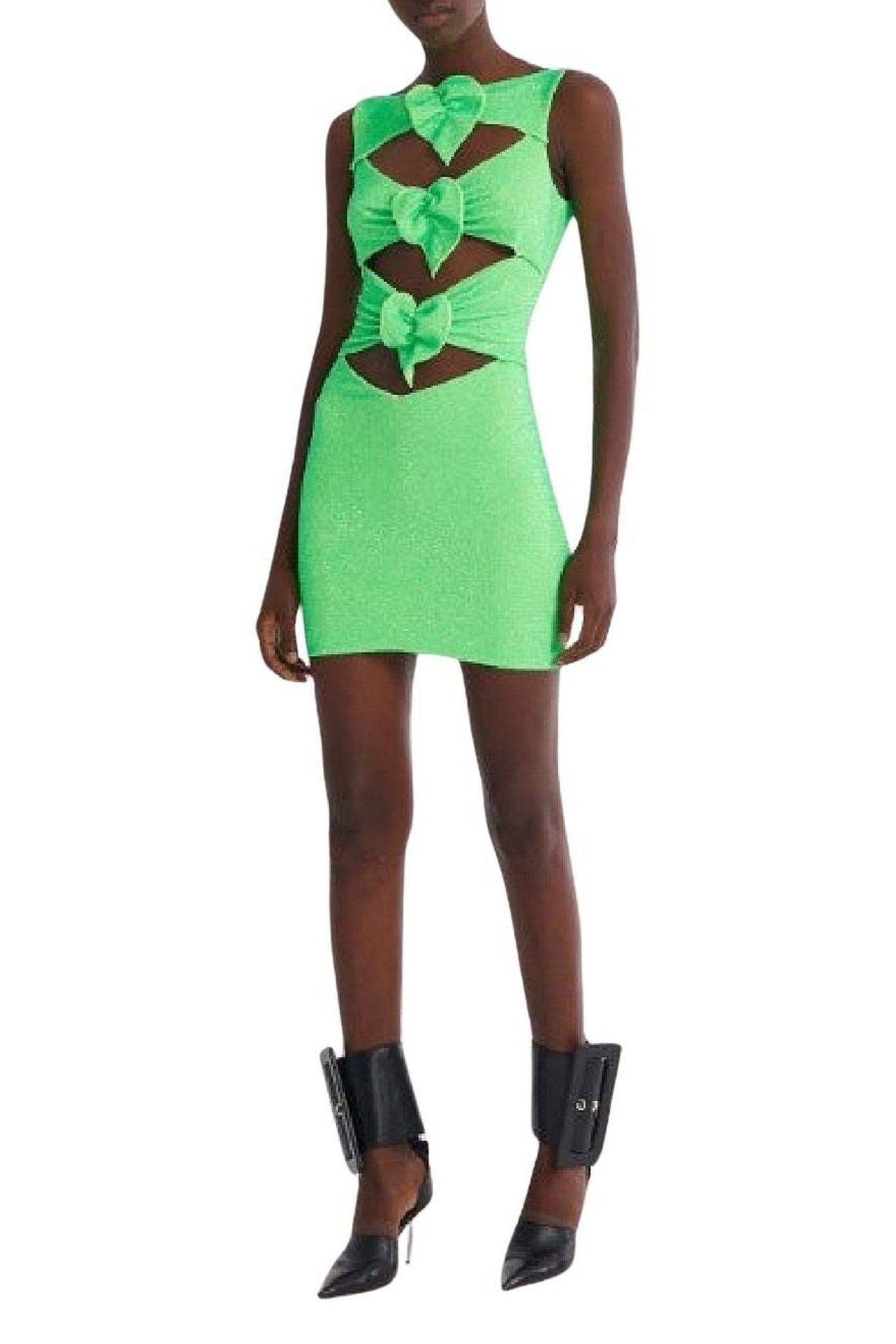 Robe mini cut-out à détail floral - Green