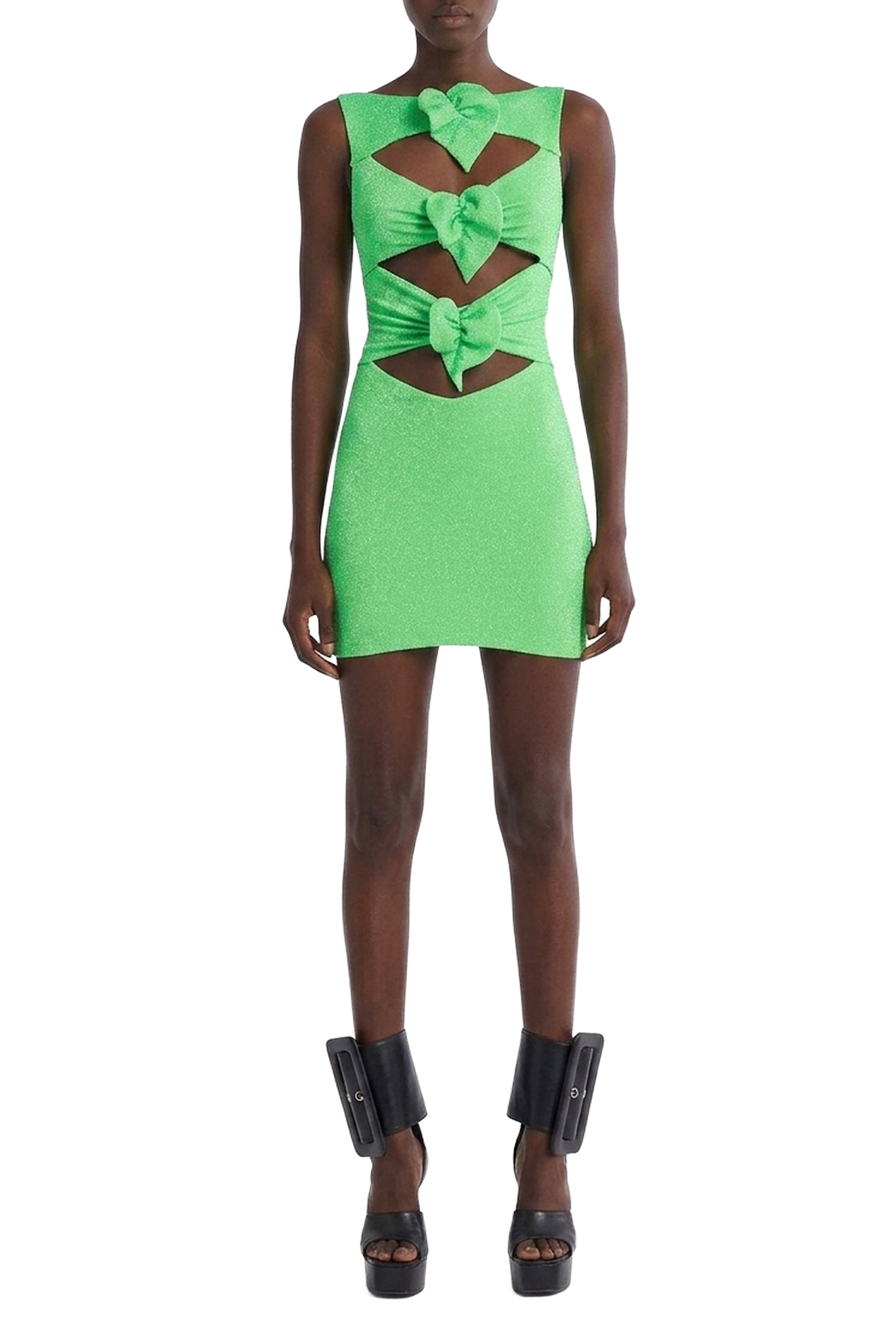 Robe mini cut-out à détail floral - Green