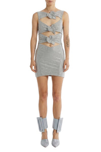 Robe courte avec découpes et nœuds - Grey