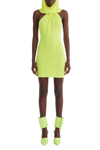 Robe mini à capuche à cristaux - Yellow
