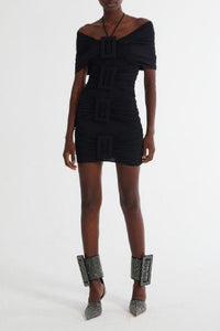 Robe courte à boucles - Black