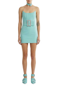 Robe bustier à ceinture - Aquamarine