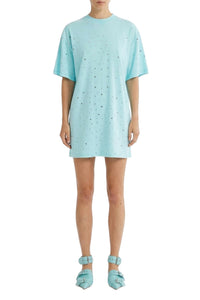 Robe t-shirt à strass - Turquoise