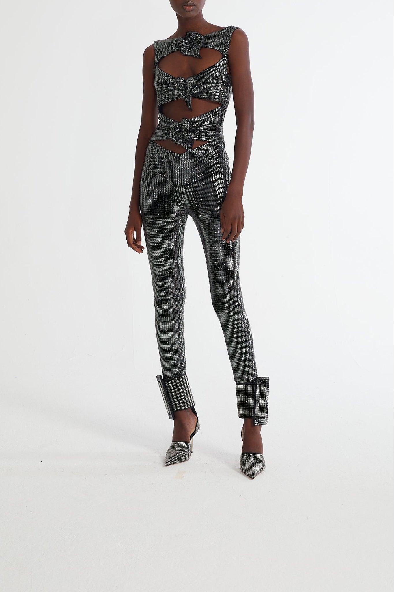 Combinaison ornée de strass - Black