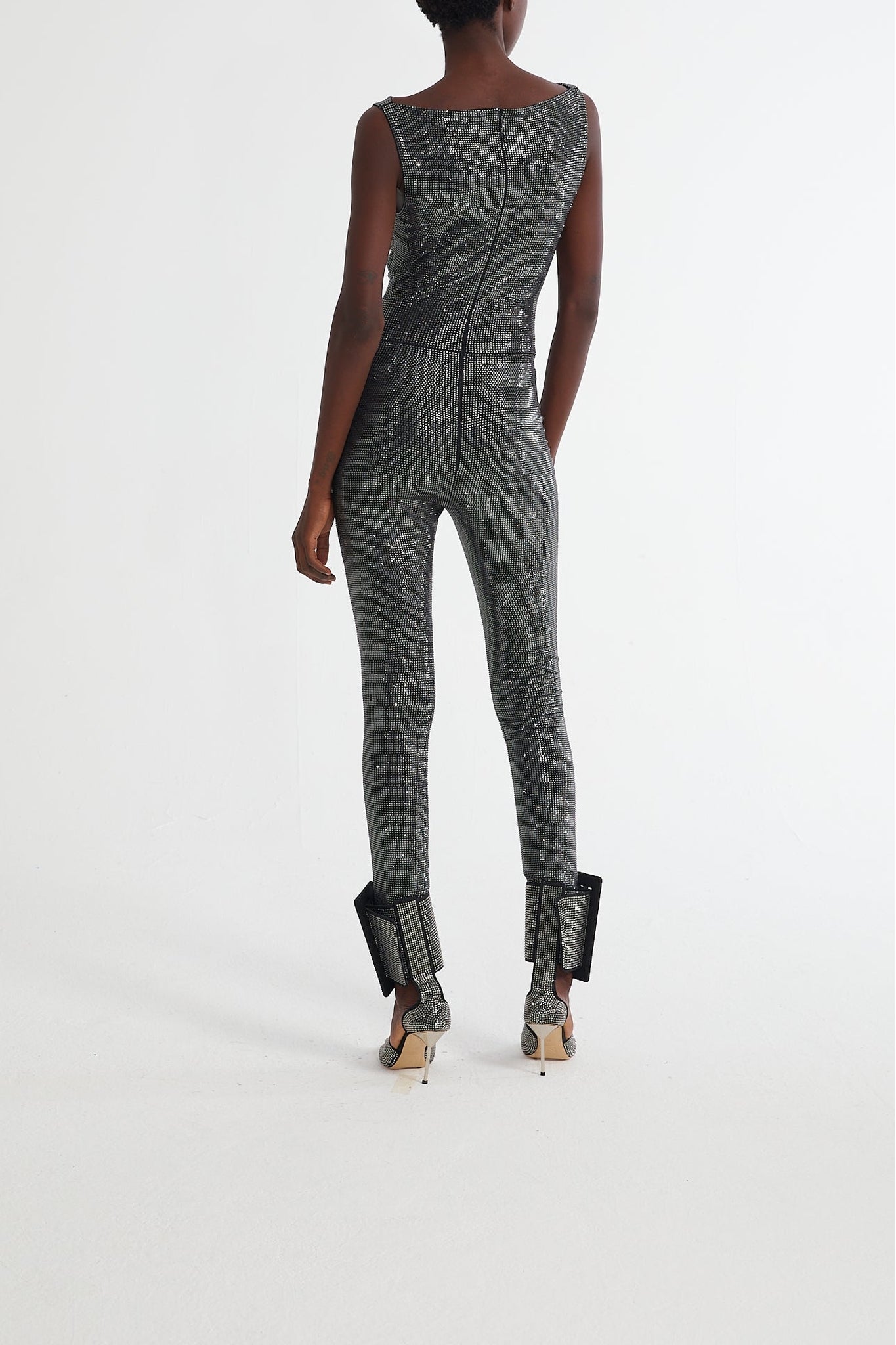 Combinaison ornée de strass - Black