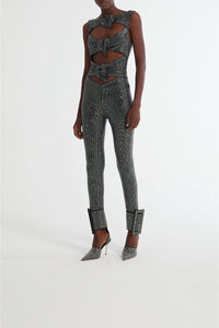 Combinaison ornée de strass - Black