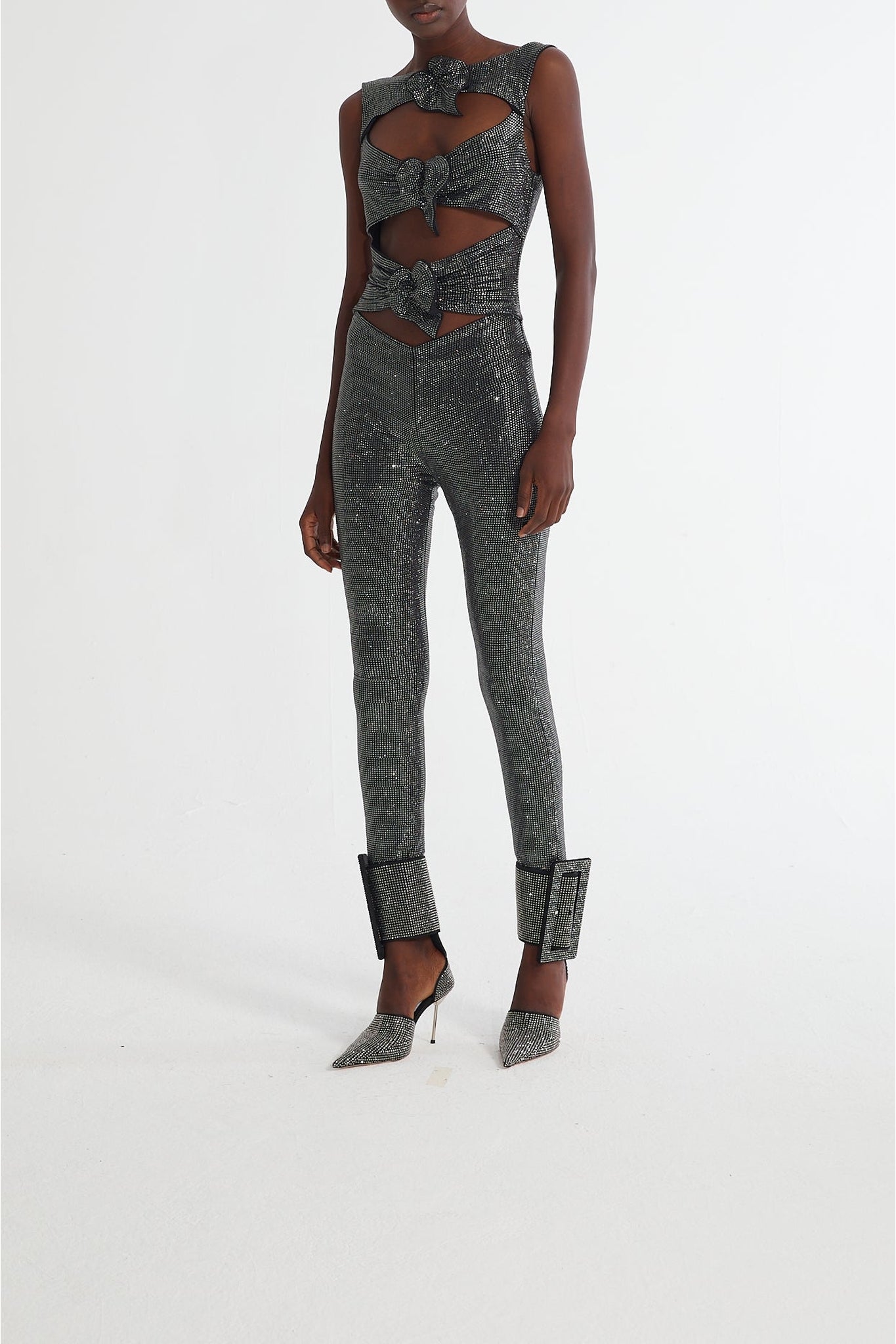 Combinaison ornée de strass - Black