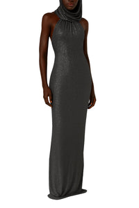 Robe longue avec foulard - Black