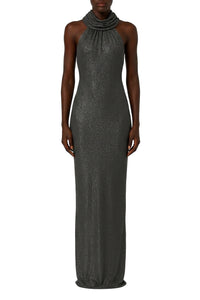 Robe longue avec foulard - Black