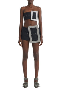 Jupe courte avec ceinture - Black