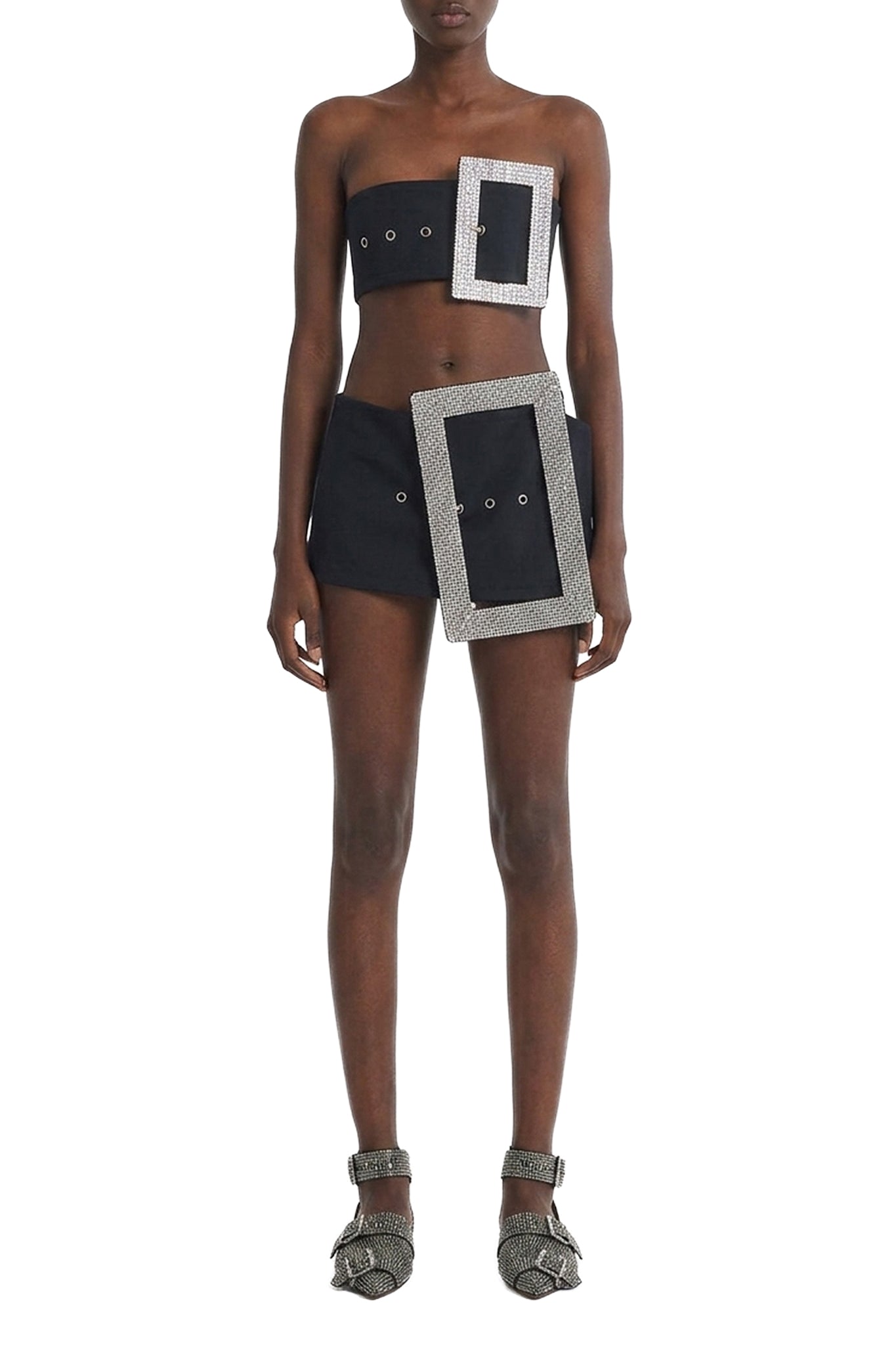 Jupe courte avec ceinture - Black