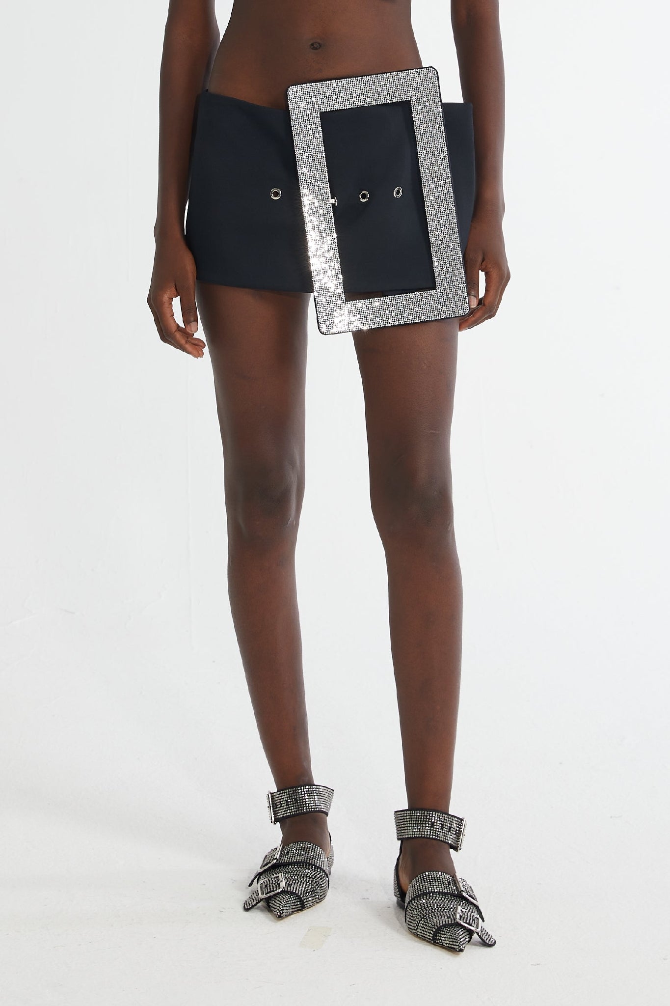 Jupe courte avec ceinture - Black