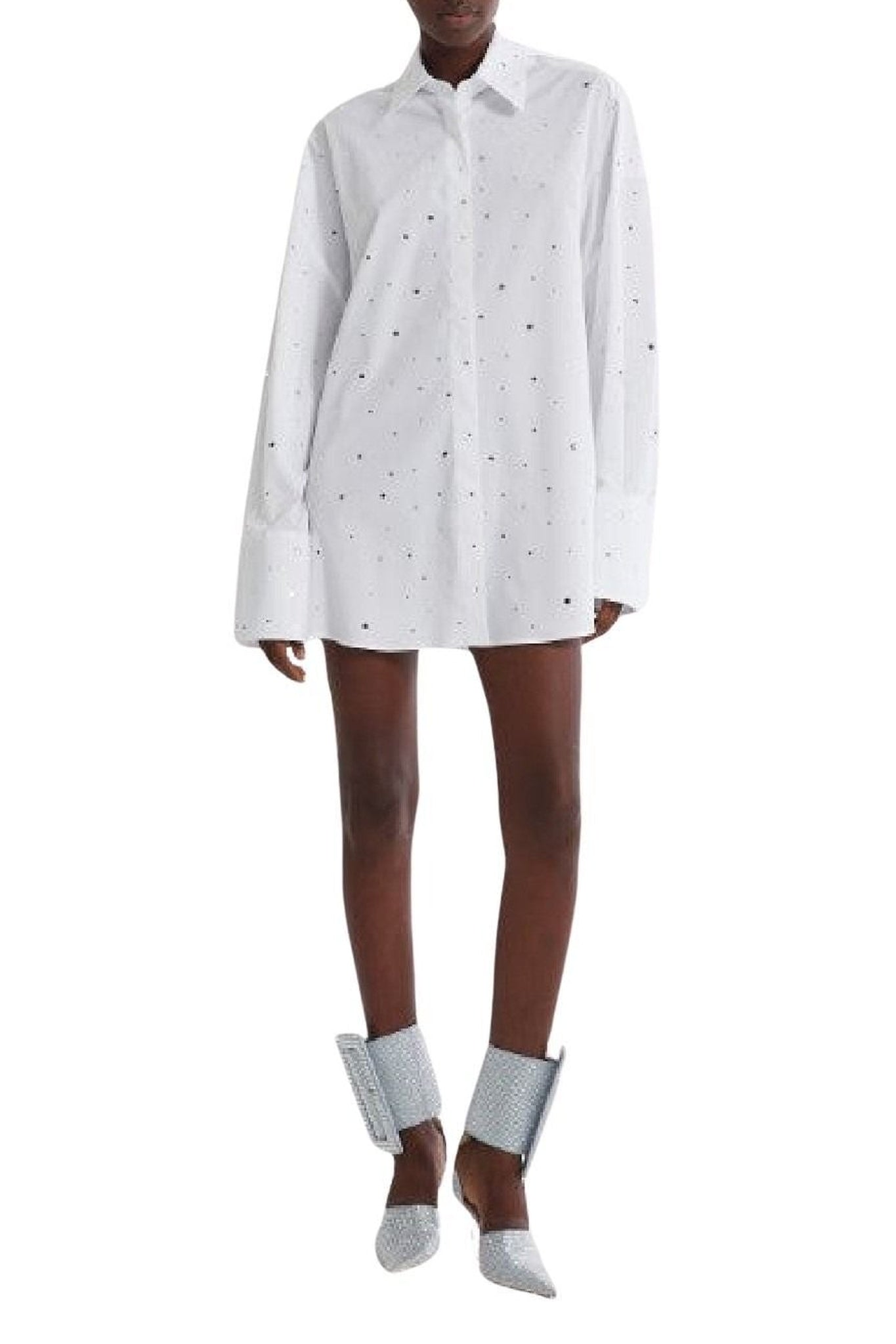 Chemise oversize à détails miroir - White