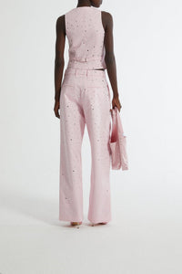 Veste tailleur ornée d'empiècements miroir - Pink
