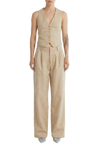 Gilet à détails miroir - Beige