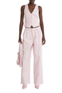 Veste tailleur ornée d'empiècements miroir - Pink