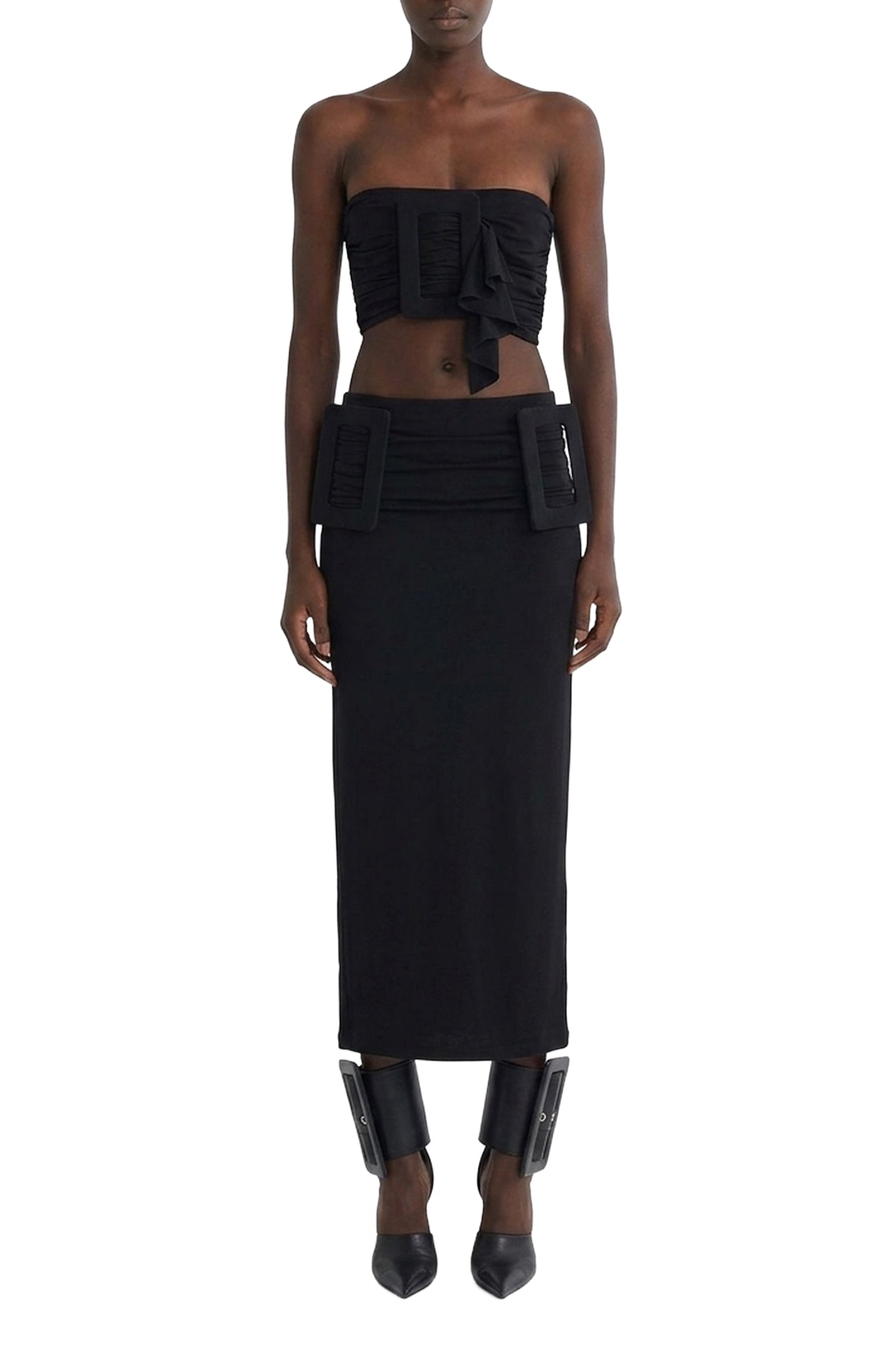 Top bustier froncé - Black