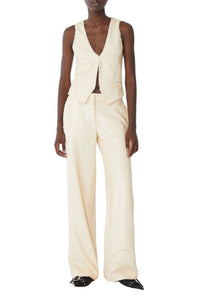 Veste tailleur ornée de sequins - Beige