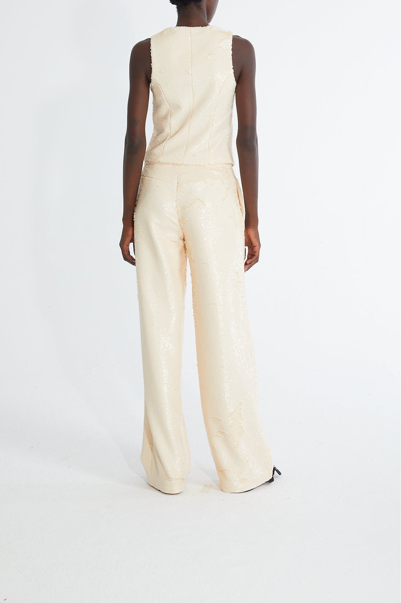 Veste tailleur ornée de sequins - Beige