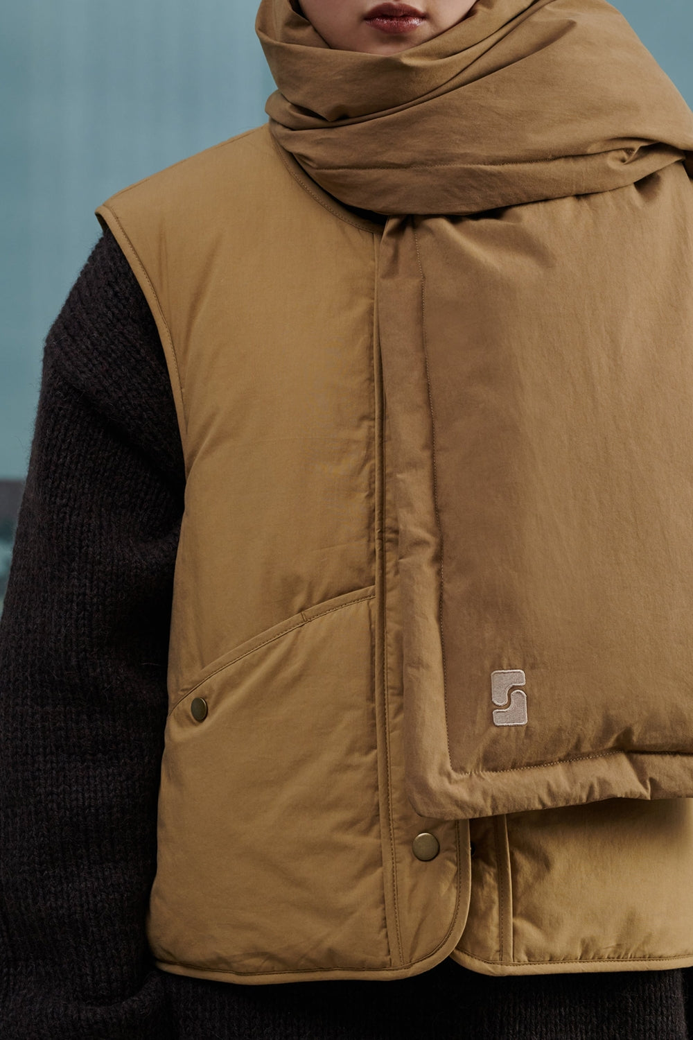 BEIGE ECHARPE WHITE