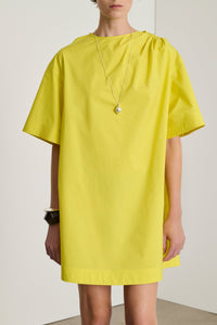 Delight cotton short dress - Lemon yellow