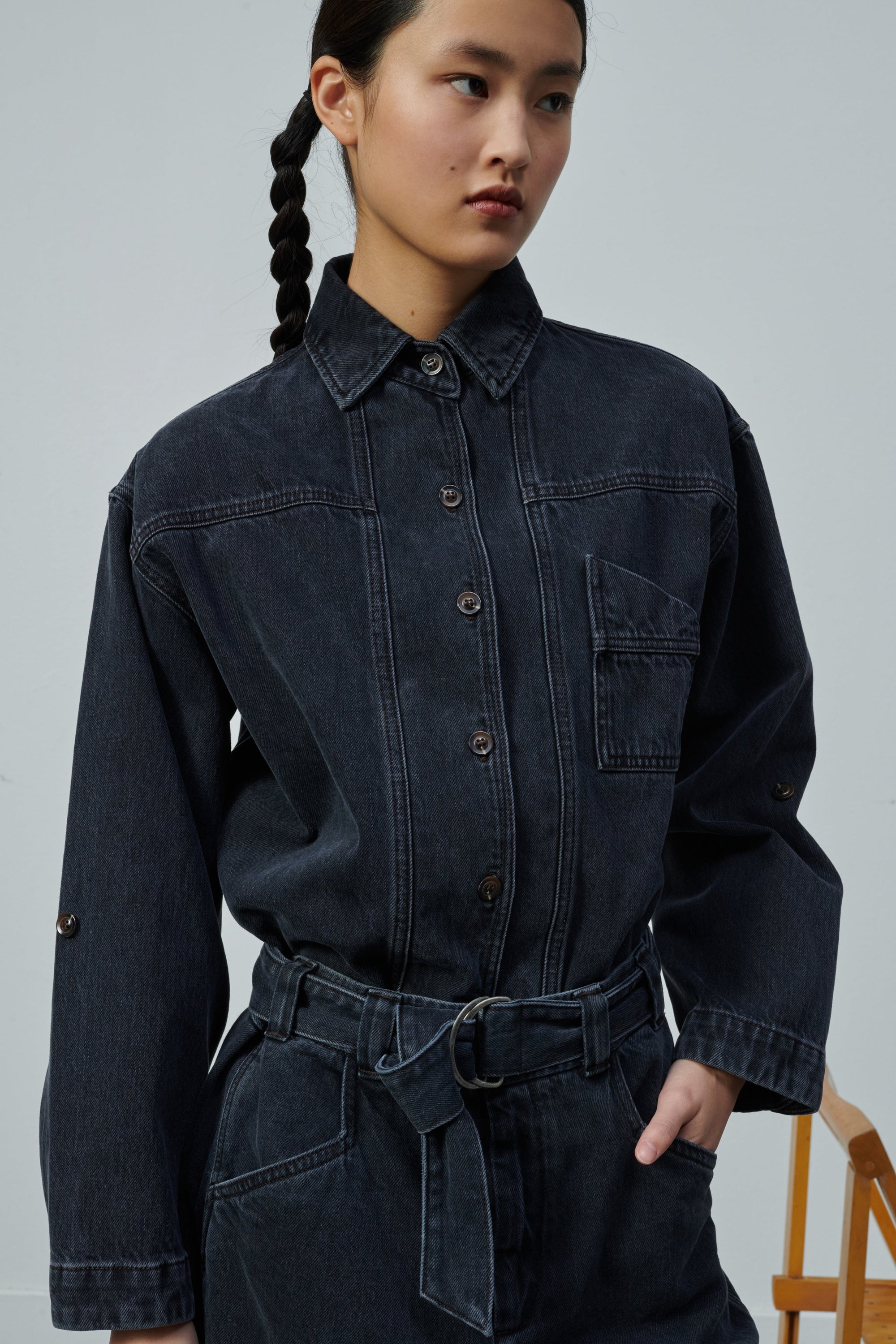 DENIM NOIR DELAVE CHEMISE LION