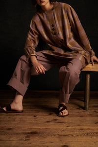 PARME/BEIGE ROBE CHAINE & TRAME ONAGRE