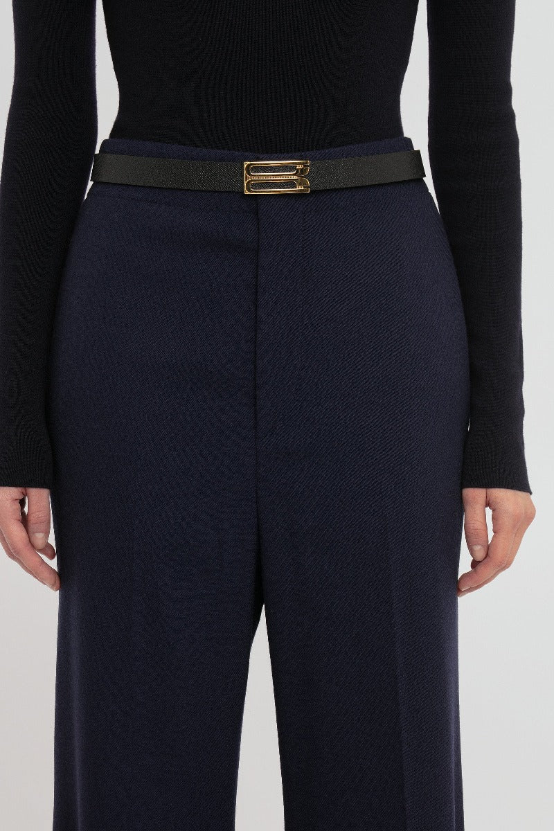 Wide Leg Kick Trouser - Ink Blue