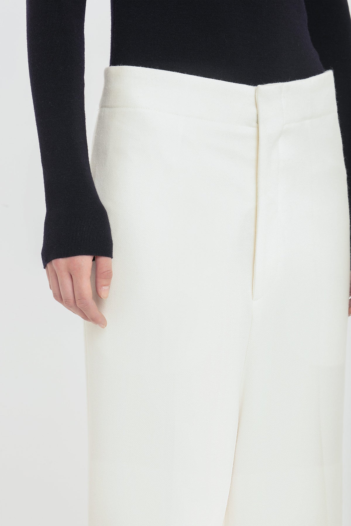 Wide Leg Kick Trouser - Ivory