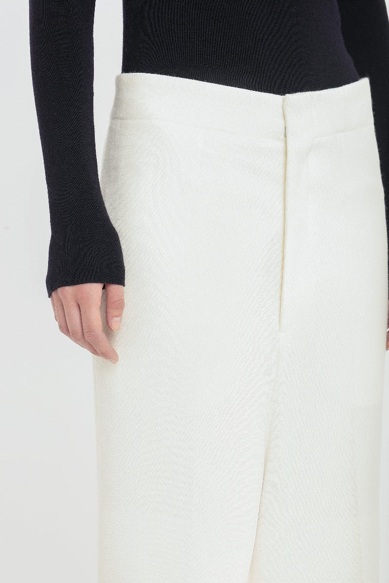 Wide Leg Kick Trouser - Ivory